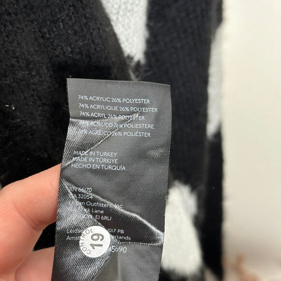 ANTHROPOLOGIE x MAEVE Halley Hearts Cardigan Sweater Black White Sz M/L {3W29} - Picture 7 of 7